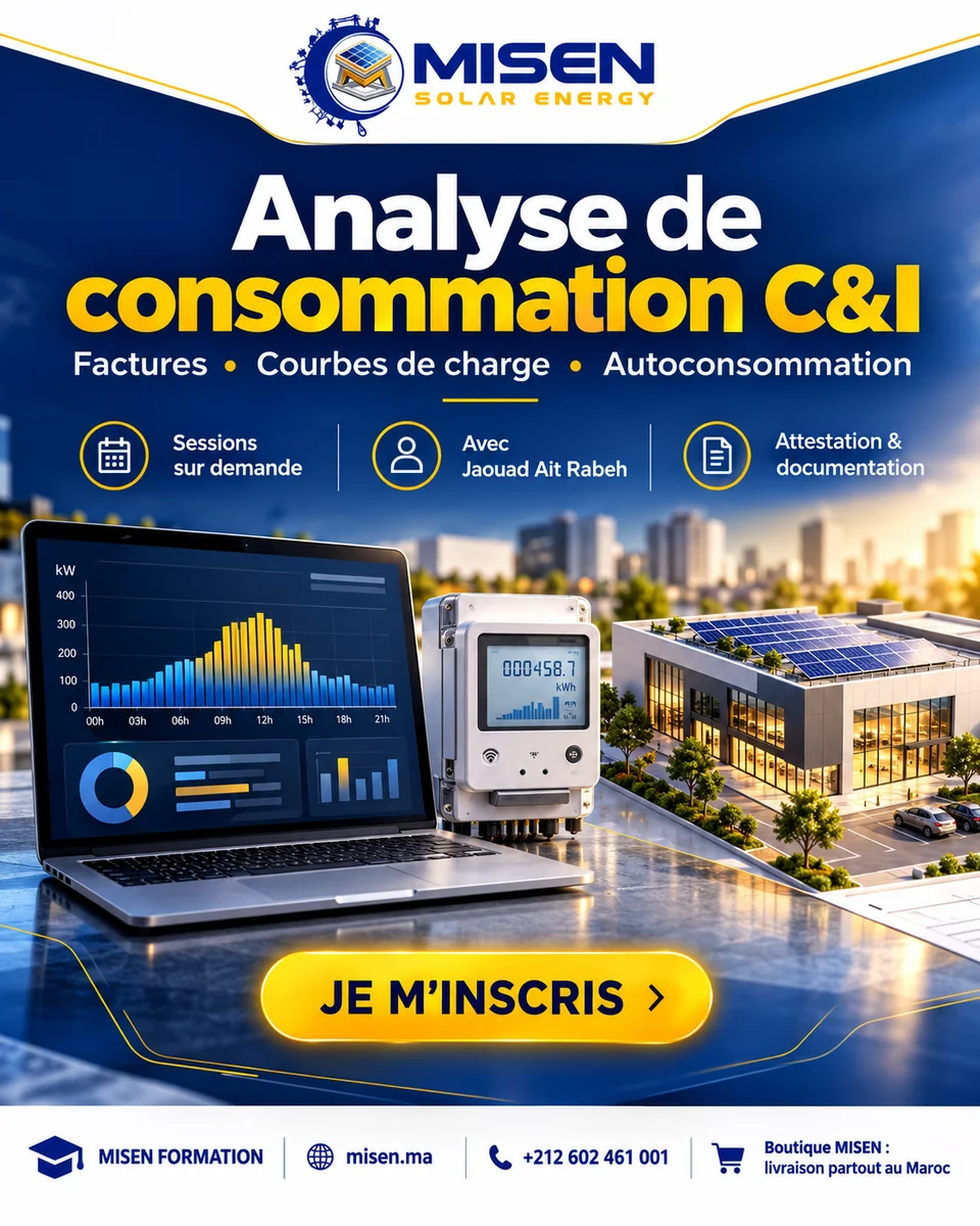 Affiche MISEN : Étude et analyse de la consommation pour projets PV C&I