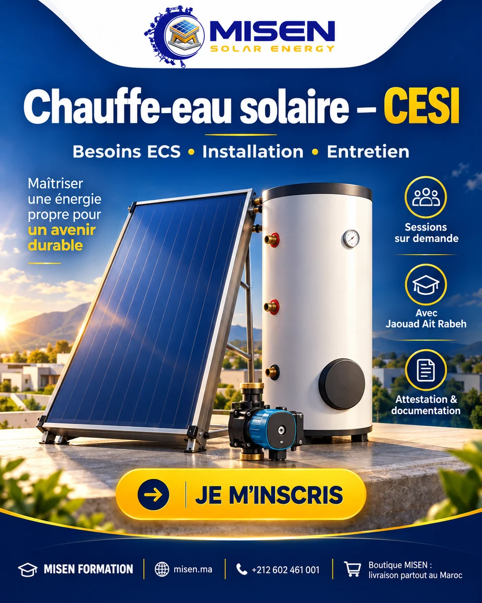 Affiche MISEN : Chauffe-eau solaire CESI à circulation forcée
