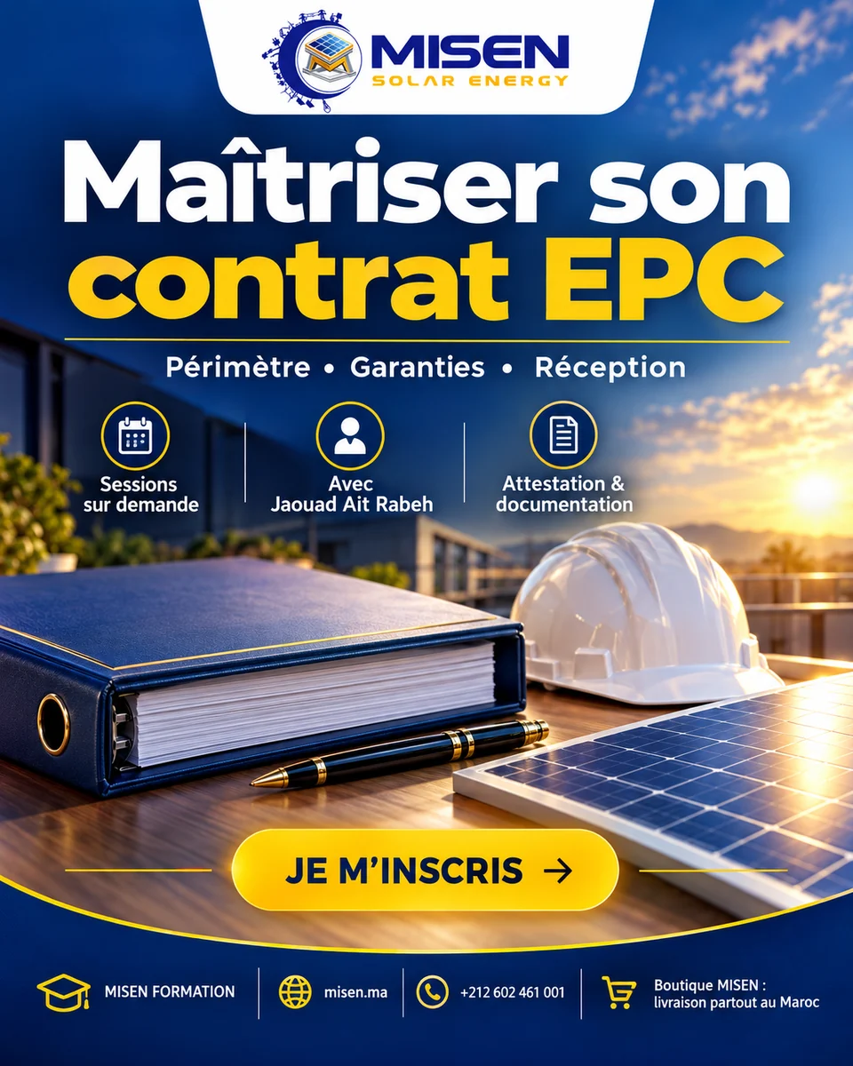 Affiche MISEN : Maîtriser son contrat EPC photovoltaïque