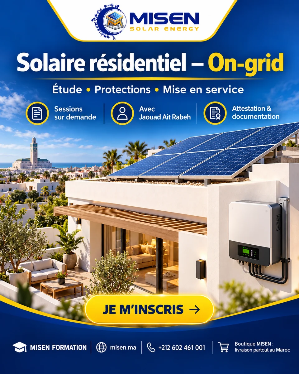 Affiche MISEN : Étude et installation des systèmes résidentiels — On-grid