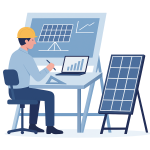 Ingénieur travaillant sur un projet solaire